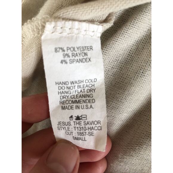 REBORN J Cream Ivory Asymmetrical Long Sleeve Button Accent Tunic Small - Picture 7 of 7